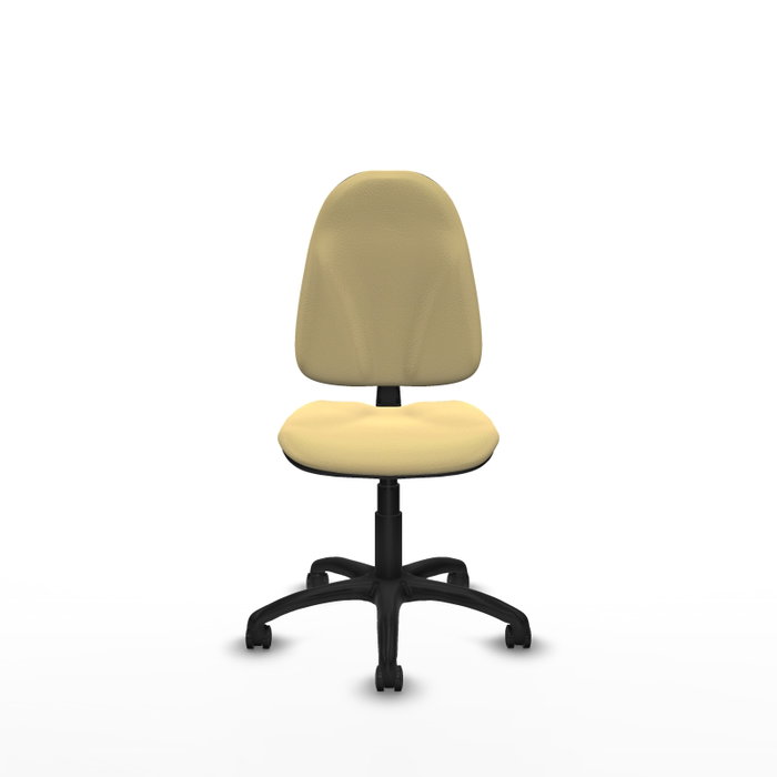 PIQUERAS Y CRESPO Chaise de bureau Algarra similicuir crème sans accoudoirs