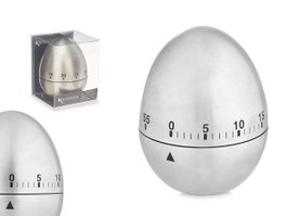 Kinvara Minuteur de Cuisine pour Œufs en Acier 6 x 7.5 x 6 cm (Set de 24)
