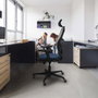 Piqueras y Crespo Chaise de Bureau Jorquera avec Appui-tête 2D et Accoudoirs 3D, Bleu clair