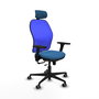 Piqueras y Crespo Chaise de Bureau Jorquera avec Appui-tête 2D et Accoudoirs 3D, Bleu clair