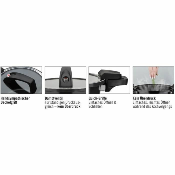 GSW Cuiseur basse pression 24 cm, 4 L, Noir