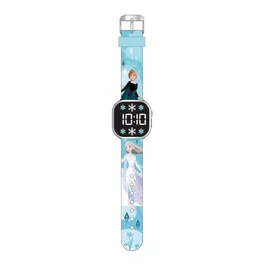 Kids Licensing - Montre LED La Reine des Neiges pour enfant dès 4 ans avec affichage numérique, changement de fond d'écran et pile CR2032 incluse