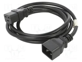 LANBERG Câble d'alimentation IEC C19 femelle vers IEC C20 mâle, 1,8m, noir