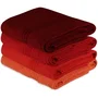 Ensemble de 4 serviettes de bain Orange - 70 x 140 cm