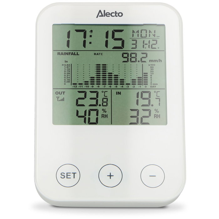 Alecto WS-1200 Station météo avec capteur sans fil Noir/Gris