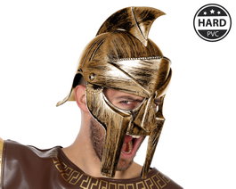 Atosa Casque de Gladiateur Romain Doré avec Crête pour Combattant Épique