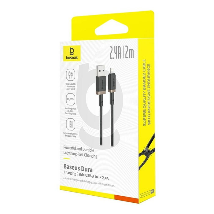 Baseus Câble USB vers Lightning Noir Or 2 m Baseus Câble USB vers Lightning Noir Or 2 m