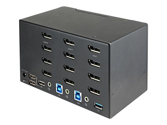 StarTech.com KVM SV231QDPU34K Commutateur 2 Ports DisplayPort 1.2 4K 4 Écrans HDR USB 3.0