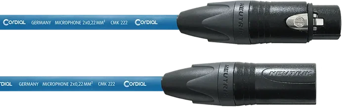 CORDIAL Câble Microphone XLR 10 Mètres Bleu - Cable Audio Professionnel