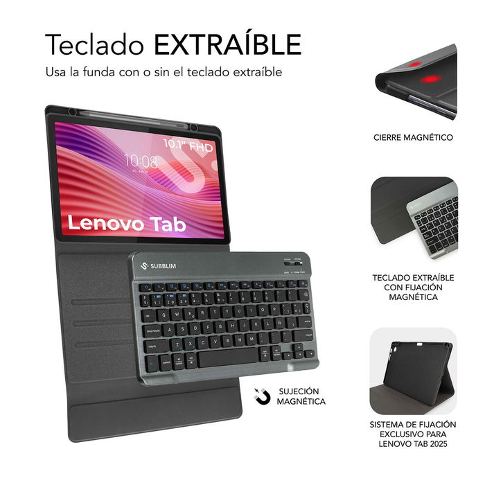 Housse pour Tablette Subblim SUBKT3-BTL320 Noir Espagnol Qwerty QWERTY