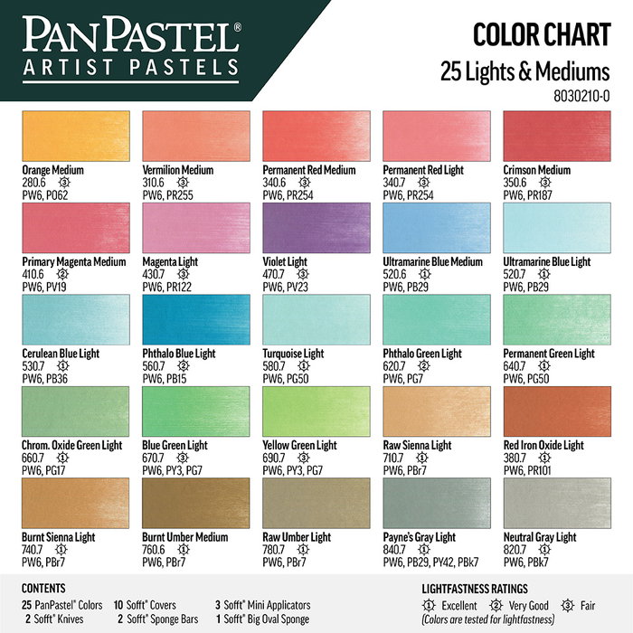 Panpastel Set de 25 Couleurs Claires et Demi-teintes Panpastel Set de 25 Couleurs Claires et Demi-teintes