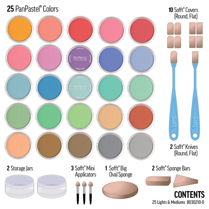 Panpastel Set de 25 Couleurs Claires et Demi-teintes Panpastel Set de 25 Couleurs Claires et Demi-teintes