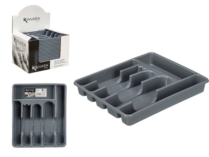 Kinvara Cubertero Plastique 6 Compartiments Gris 35x4x30cm (Set de 20) Kinvara Cubertero Plastique 6 Compartiments Gris 35x4x30cm (Set de 20)