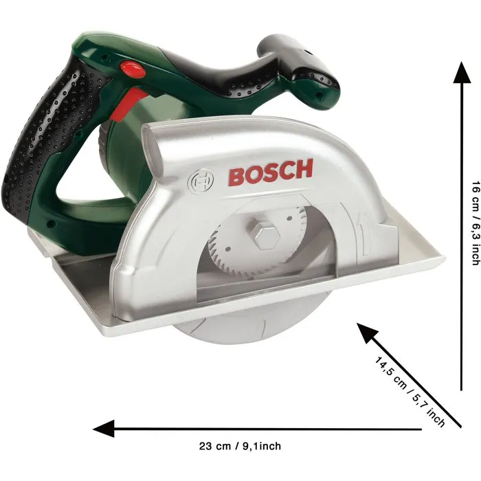 Klein - Scie circulaire électronique Bosch Jouet Enfant Reproduction avec Bruit, Lumière et Disque Rotatif - A Partir de 3 Ans - 23 x 16 x 14.5 cm