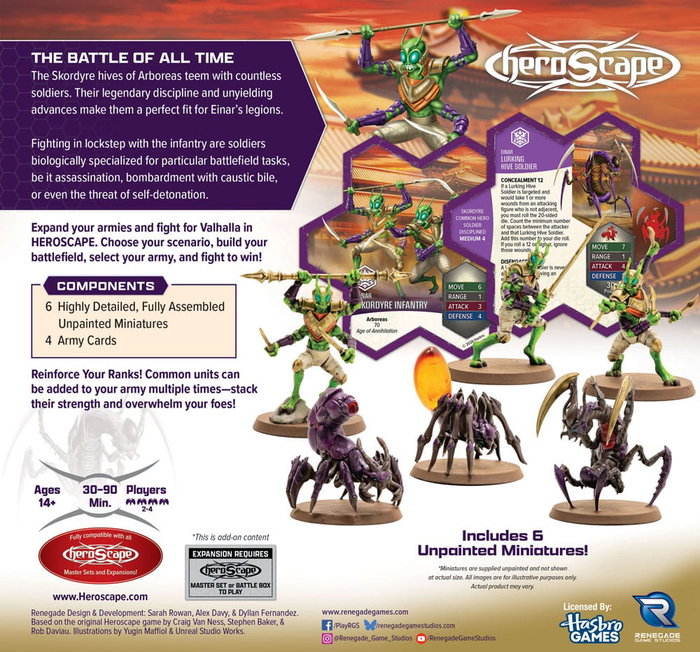 Renegade Heroscape Expansion de l'armée Age of Annihilation Skordyre Soldiers (Common) *ANGLAIS*
