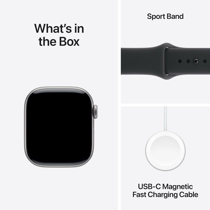 Apple Watch Series 11 GPS + Cellular 42mm Aluminium Gris Sidéral - Bracelet Sport Noir S/M Apple Watch Series 11 GPS + Cellular 42mm Aluminium Gris Sidéral - Bracelet Sport Noir S/M