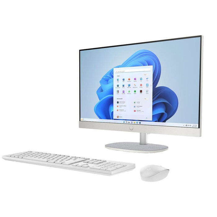 HP All-in-One 24-cr0014ns 23,8 pouces, Intel Celeron N100, 8 GB, 512 GB SSD, Blanc caracol
