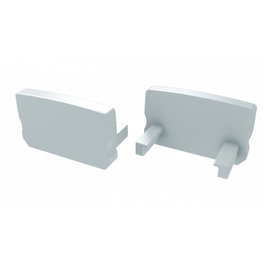 Tapón final de profilé type D haut - Plastique blanc