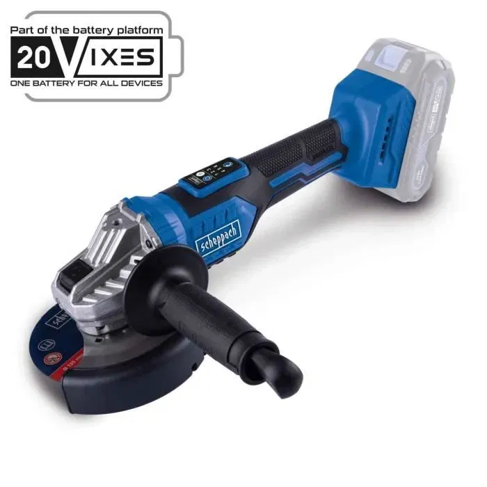 Scheppach BC-AG125-X Meuleuse d'angle sans fil 125 mm brushless 20V IXES - pour béton - sans batterie ni chargeur Scheppach BC-AG125-X Meuleuse d'angle sans fil 125 mm brushless 20V IXES - pour béton - sans batterie ni chargeur