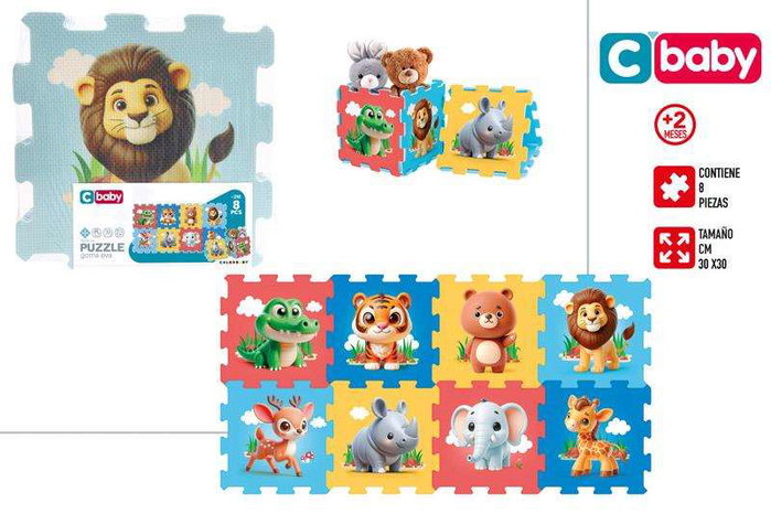 Color Baby - Puzzle en mousse Eva avec animaux, 8 pièces, 120 x 60 cm, pour enfants à partir de 10 mois Color Baby - Puzzle en mousse Eva avec animaux, 8 pièces, 120 x 60 cm, pour enfants à partir de 10 mois