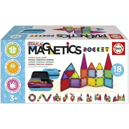 Educa Magnetics Mallette - Jeu de Construction Magnétique avec 18 Blocs, 2 Animaux et 8 Cartes pour Enfants à Partir de 3 Ans