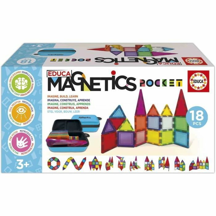 Educa Magnetics Mallette - Jeu de construction magnétique avec 18 blocs et 2 animaux Educa Magnetics Mallette - Jeu de construction magnétique avec 18 blocs et 2 animaux