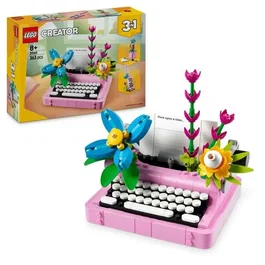 LEGO Creator 3-en-1 Set 31169 - Machine à Écrire Décorative avec Fleurs, Jeu de Construction Créatif 363 Pièces pour Enfants Dès 8 Ans