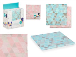 Arte Regal Lot de 12 Serviettes Papier Double Face Rombos Surtis 17 x 17 cm (Set de 24)