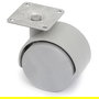Q&Q Roulette Double Rotule Ø50 avec Platine en Plastique Gris