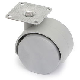 Q&Q Roulette Pivotante Telly Double Roue Ø50mm Plastique Gris