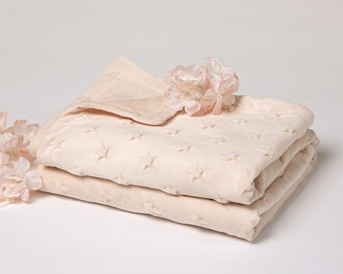 KioKids Couverture Beige avec Étoiles en Relief KioKids Couverture Beige avec Étoiles en Relief