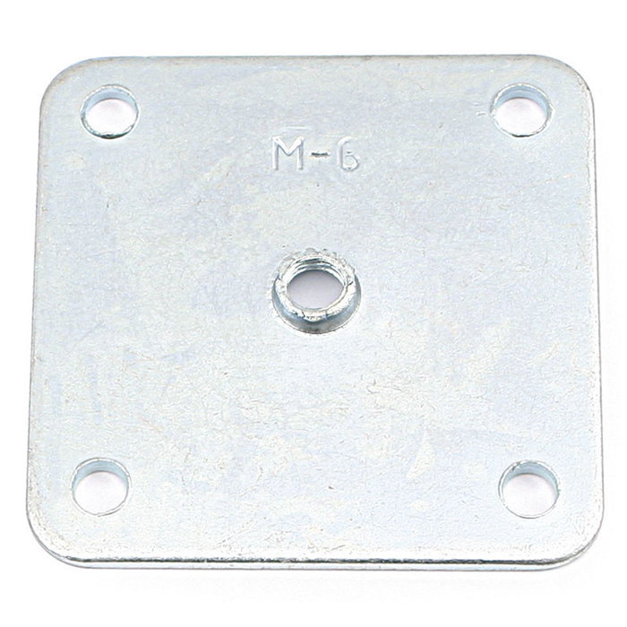 Q&Q Plaque de fixation carrée 54x54 mm, M6, M8, M10, finition zinguée Q&Q Plaque de fixation carrée 54x54 mm, M6, M8, M10, finition zinguée