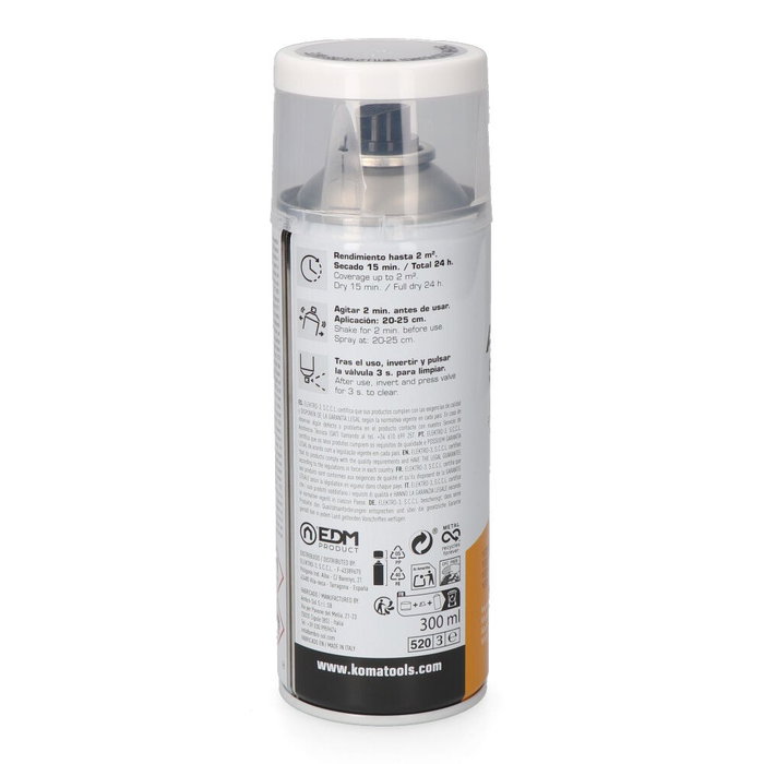 Koma Tools Peinture acrylique en spray blanc brillant RAL 9010, 300 ml