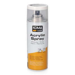 Koma Tools Peinture acrylique en spray blanc brillant RAL 9010, 300 ml