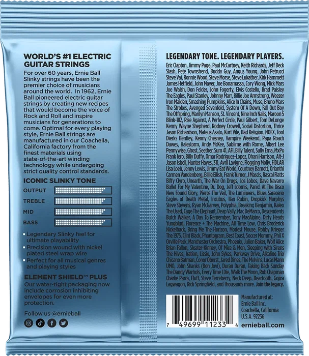 ERNIE BALL Jeu de cordes électrique Slinky Primo 9.5-44 Tripack (3)