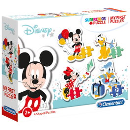 Clementoni Puzzle Mon Premier Puzzle Mickey Disney 3, 6, 9 et 12 Pièces - Puzzles de Silhouettes à Difficulté Progressive pour Enfants Dès 2 Ans