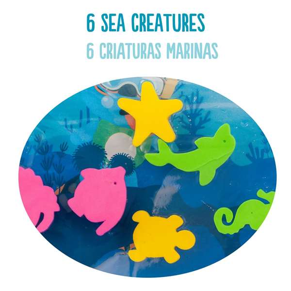 Molto Tapis d'activités aquatique avec 6 figures marines, pour enfants dès 1 an, version espagnol/anglais, dimensions 80x28x82 cm
