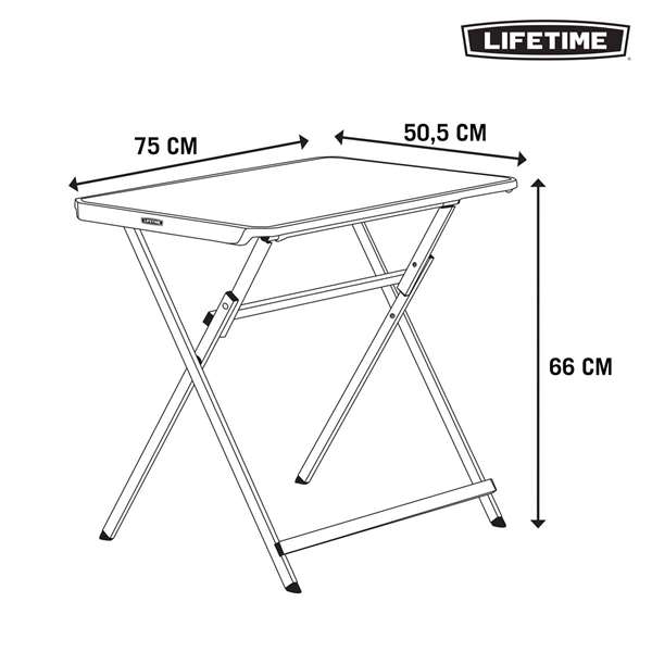 Color Baby Table pliante personnelle 75 x 50.5 x 66 cm - Plastique et acier - A partir de 3 ans