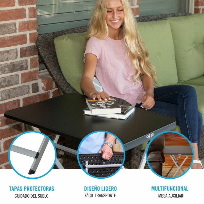 Table Piable Lifetime Noir Acier Plastique 75 x 50,5 x 66 cm