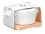 Vessia Cazuela en céramique ronde avec base en bambou 13,5 x 10,5 x 7,5 cm 200 ml blanc (Set de 24)