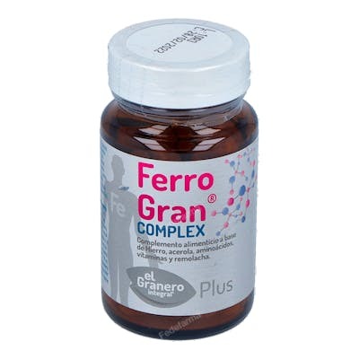 EL GRANERO Ferrogran 45 Gélules - Complément Alimentaire Fer, Vitamine C, Remolacha EL GRANERO Ferrogran 45 Gélules - Complément Alimentaire Fer, Vitamine C, Remolacha