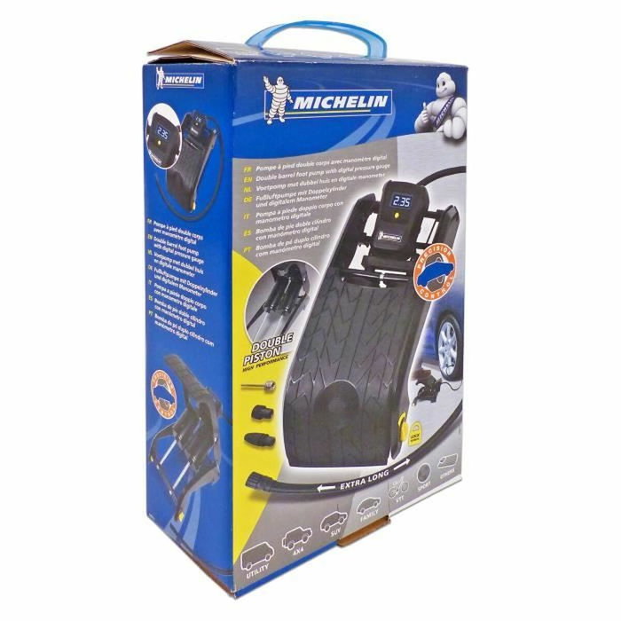 Michelin Pompe à Pied Double Piston avec Manomètre Digital Noir