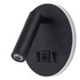Spot LED rond 9W avec port USB-C - 630 lm 3000K noir - Applique murale orientable