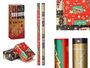 Krist+ Rouleau Papier Cadeau 70 x 200 cm Merry Christmas Motif Noël Noir et Rouge (Set de 50)