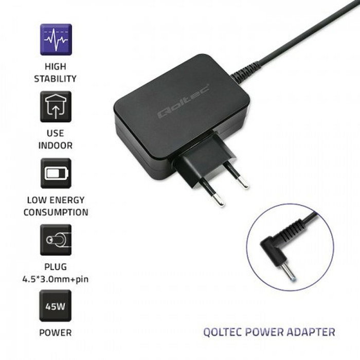 Qoltec Chargeur d'ordinateur portable 51033 45 W