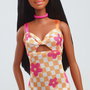 Barbie Poupée Fashionista Look avec Robe Midi à Fleurs et Coiffure mi-relevée mi-défaite - Multilingue (FR/EN/ES/DE/IT/PT) - +3 ans