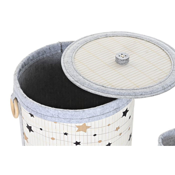 Panier Multi-usages DKD Home Decor Bambou Etoiles 36 x 36 x 50 cm