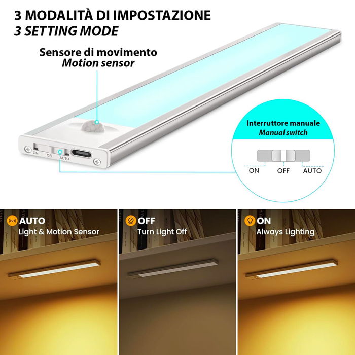 Bande LED Velamp LACTEA Aluminium Plastique 2 W 40 cm Blanc Rechargeable (3000K) (4000 K) (6500 K) Bande LED Velamp LACTEA Aluminium Plastique 2 W 40 cm Blanc Rechargeable (3000K) (4000 K) (6500 K)