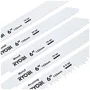 Ryobi Pack de 6 lames universelles pour scie sabre RAK06RB - 100/152 mm bois et métal - Compatible OnePlus - Blister