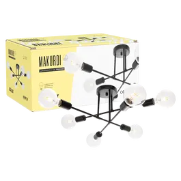 BX3 LIGHT Makurdi - Lampe de Plafond Décorative Moderne pour Intérieur, Installation sur Surface ou Suspendue, Compatible LED, Réf. BX3-OPV-521SHN1132